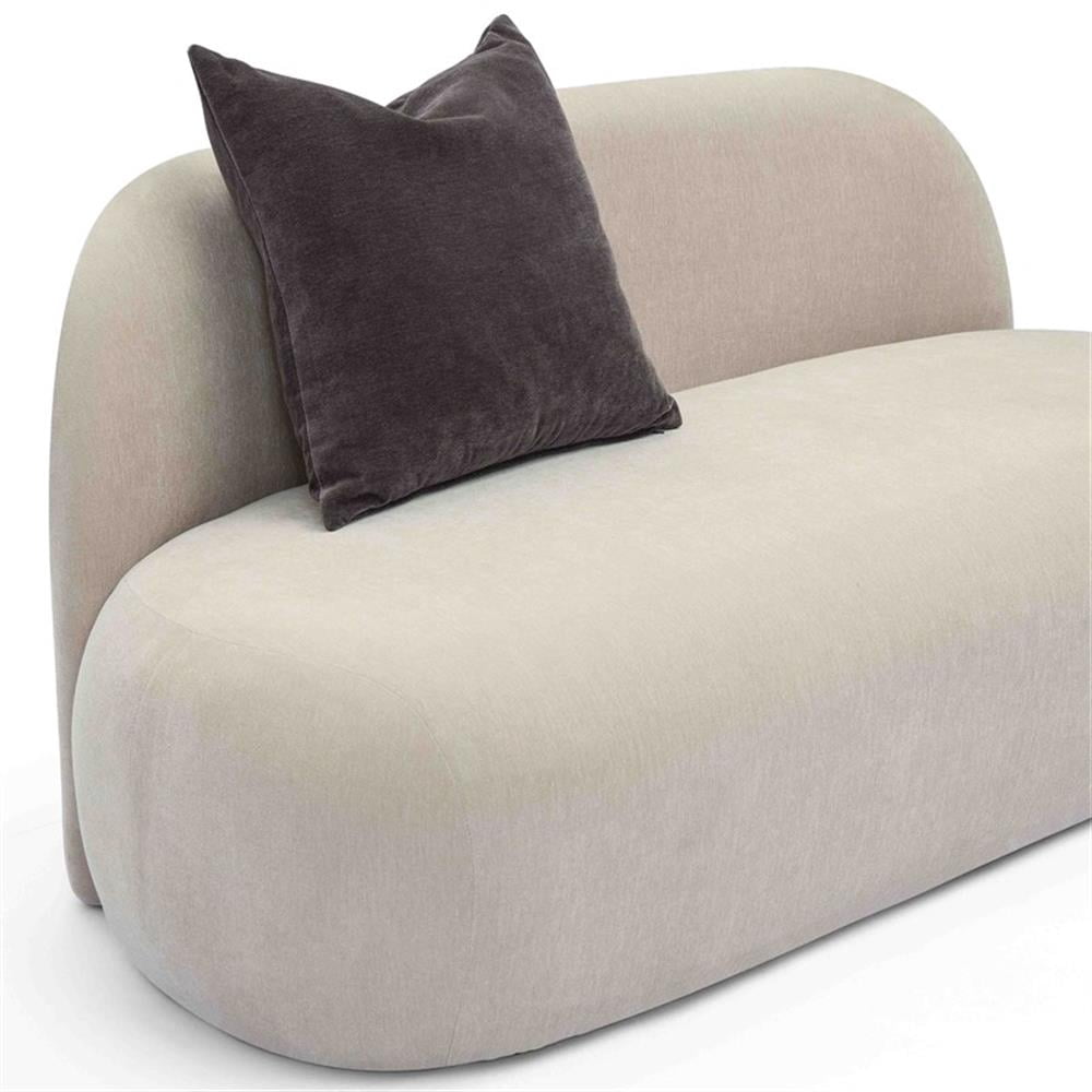 Pemberly Row Contemporary Accent Taupe Upcycled Chenille Loveseat