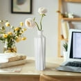 thumbnail image 5 of White Ceramic 12-Inch Tall Textured Decorative Flower Vase for Home Decor, 5 of 8