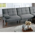thumbnail image 4 of 101'' Sectional Sofa Set, Tufted Couch Adjustable Sofa Chaise with Solid Wood Legs & Removable Pillows, Convertible Sleeper Sofa Loveseat Couch Recliner Back Modern Day Bed for Living Room, Grey Mix, 4 of 7