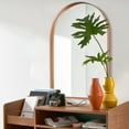 thumbnail image 5 of Clavie Arched Mirror with Metal Frame, 24" x 36" Vanity Mirror for Bathroom Bedroom, Decorative Wall Mirror for Entryway Livingroom, Rose Gold, 5 of 8