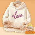 thumbnail image 4 of SGMVNU Hoodies for Teen Girls, Girl's Oversized Hoodie Sweatshirt, Boys Fashion Pullover Tops Kids Winter Clothes(Size 5-6 Years, yk251203_3-Beige), 4 of 5