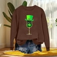 thumbnail image 5 of successthop St.Patricks Day Sweatshirt&nbsp;Womens Wine Casual Crewneck Pullover Top Streetwear Long Sleeve Vacation Clothes, 5 of 7