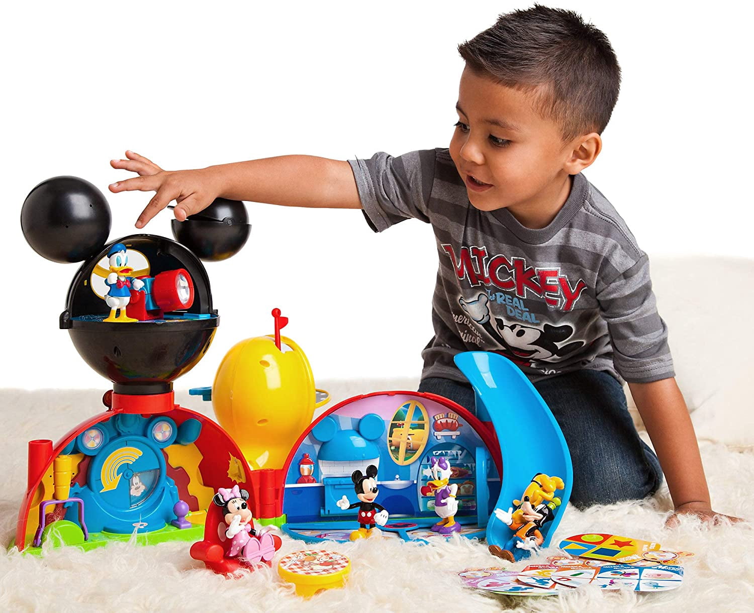 Disney Mickey Mouse Clubhouse Deluxe Playset with 6 Poseable Figures, Interactive Lights and Sounds