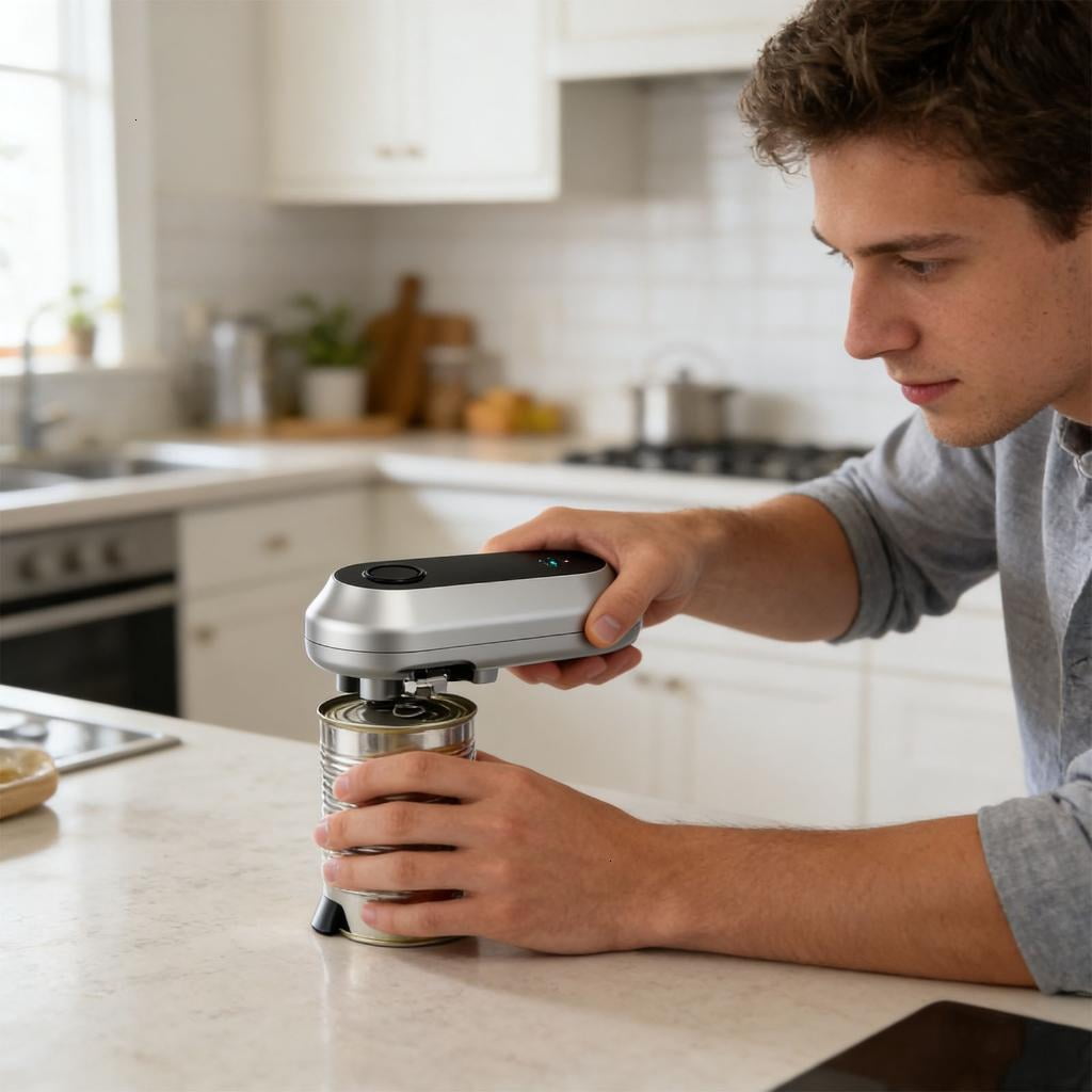Easy To Use Electric Can Opener With Secure Opening Minimal Effort Needed Great For Mature Individuals And Travel