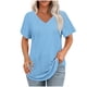 thumbnail image 3 of Ropa urbana para mujer,Suéter estampado con cuello en V para mujer, top informal de manga corta, tejido suave, ideal para primavera y verano, sopatenor, 3 of 9