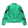 thumbnail image 6 of MSemis Kids Girls Shiny Metallic Long Sleeve Bomber Jacket Rave Party Coat Outwear Jazz Hip Hop Green 10, 6 of 7