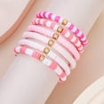 thumbnail image 4 of NICKSUN Surfer Heishi Clay Bead Bracelets for Women Bohemian Stackable Gold Beaded Stretch Bracelets Elastic Layering Friendship Bracelets Set Boho Jewelry, 4 of 14
