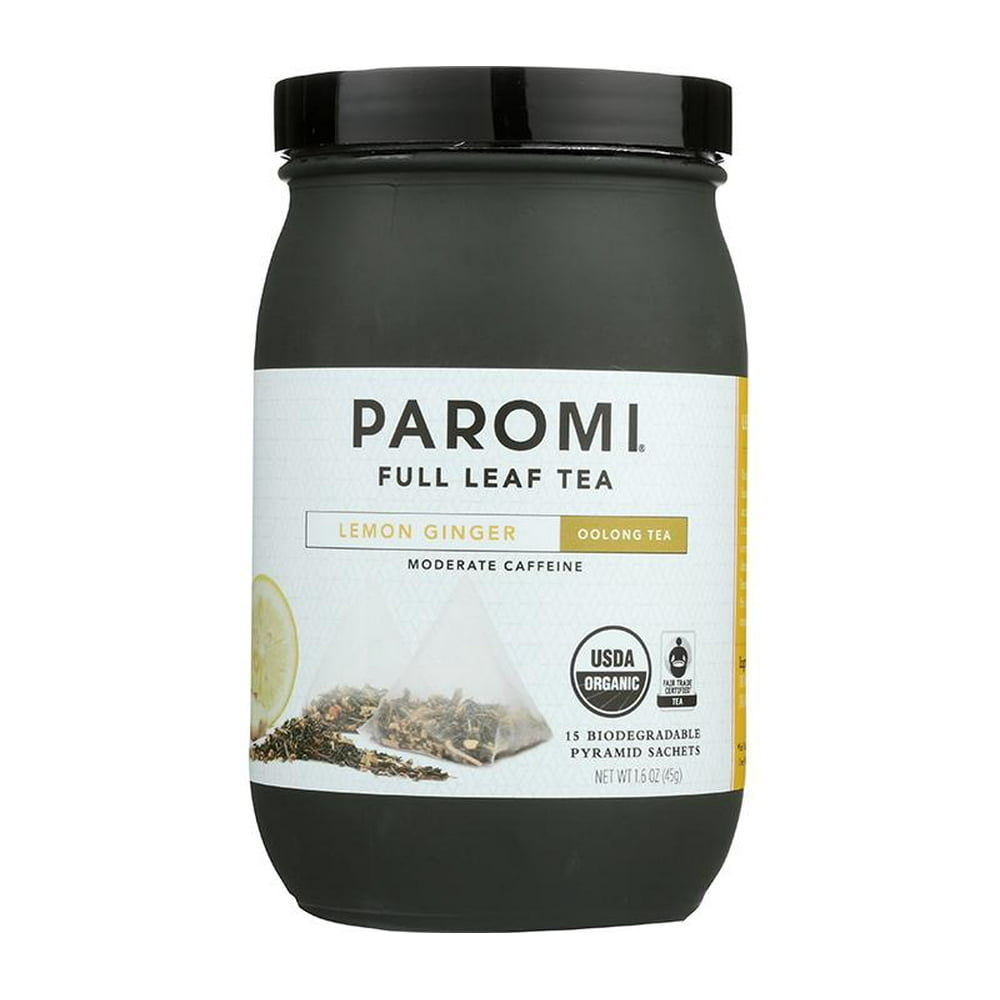 Paromi Tea, Lemon Ginger, Organic and Fair Trade Oolong Tea, Full-Leaf ...