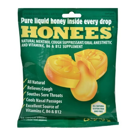 Honees Menthol Enlarged Cough Drops Honey, 20 Ea (Best Over The Counter Medicine For Enlarged Prostate)