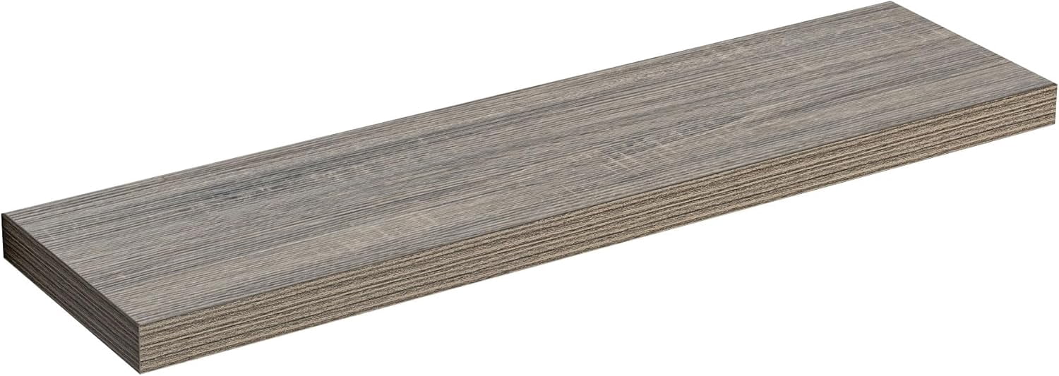 Floating Shelves - 10.23 Inch Deep Wall Shelf for Decor & Storage - Wall Mounted Display Shelving with Invisible Heavy-Duty Metal Bracket - 36" W x 10.23" D x 1.8" H - Set of 1 - Rustic Grey