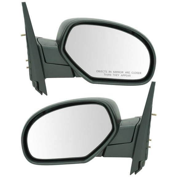 TRQ Manual Textured Mirrors Pair for 07-12 GMC Sierra Silverado Pickup Truck MRA09210 Fits select: 2007-2013 CHEVROLET SILVERADO, 2007 GMC NEW SIERRA