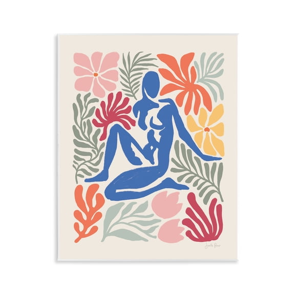 Stupell Industries Abstract Garden with Nude Novelty Painting Unframed Art Print Wall Art, 11 x 14