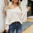thumbnail image 1 of Suéter de gran tamaño para mujer, suéter de punto con cuello en V para mujer, suéter de punto con cuello en V, durabilidad probada en el tiempo, 1 of 8