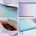 thumbnail image 3 of Bolsa de maquillaje de rayas de colores graduales para mujer, moderna y sencilla., 3 of 5