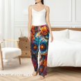 thumbnail image 4 of Salouo Colorful Floral Skull A Print Women's Pajama Pants Casual Loose Sweatpants PJs Flowy Pants Drawstring Palazzo for Women Wide Leg Pants Lounge Pajama -X-Large, 4 of 8
