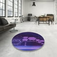 thumbnail image 4 of Ahgly Company Machine Washable Indoor Square Transitional ly Purple Area Rugs, 4' Square, 4 of 7