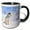 Black/White, variant on 3drose, Timber Wolf Sitting in the Snow, Canis Lupus - Na02 Dno0317 - David Northcott, 15oz Two-tone Blue Mug