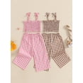 thumbnail image 3 of BemeyourBBs Baby Girl 2Pcs Summer Outfits Plaid Print Cami Tops + Pants Set, 3 of 9