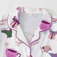 thumbnail image 6 of Christmas Pajamas for Women Holiday Party Christmas Printed Two Piece Pajama Sets Loose Fitting Turndown Collar Long Sleeve Shirts and Long Pajama Pants, 6 of 7