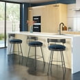 thumbnail image 6 of Amisco Monza 30 In. Swivel Bar Stool - Dark Blue Velvet / Dark Grey Metal, 6 of 7