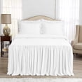 thumbnail image 2 of 4 Piece Long Ruffle Sheet Set, 30" Inch Long Ruffle On Corner Of The Flat Sheet, 12 Inch Deep Pocket, 100% Egyptian Cotton, 800 TC, Full Size, Solid White, 2 of 9