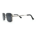thumbnail image 5 of Mens Rimless Narrow Rectangle Dimensional Metal Frame Sunglasses Silver - Black, 5 of 6