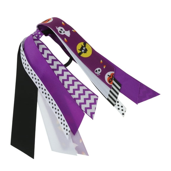 Unique Bargains 1 Pc Hair Elastics Halloween Bat Ghost Hair Ties for Women Multicolor