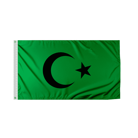 PromoPatriot's 12"x18" Inch Islamic Flag Black Seal, Printed Single Sided 200D Nylon, With Canvas Header