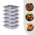 thumbnail image 4 of Aiqidi 6-Pack 1/2 Size Rectangular Steam Table Pans Stackable Stainless Steel Catering Containers Hotel Buffet Pans(33x26x6), 4 of 12