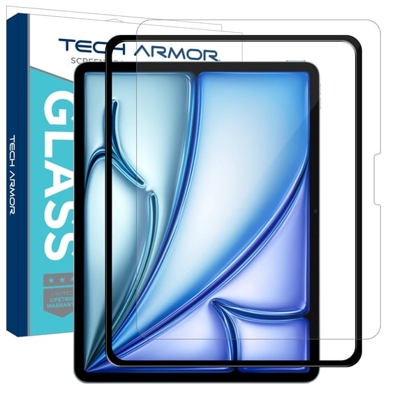 Tech Armor for iPad Air 11 Inch Screen Protector M4 2026 & M3 2025, M2 and iPad 10th Generation 2022 - Ballistic Tempered Glass, Apple Pencil Compatible, 9H , Easy Installation Tray - 1 Pack