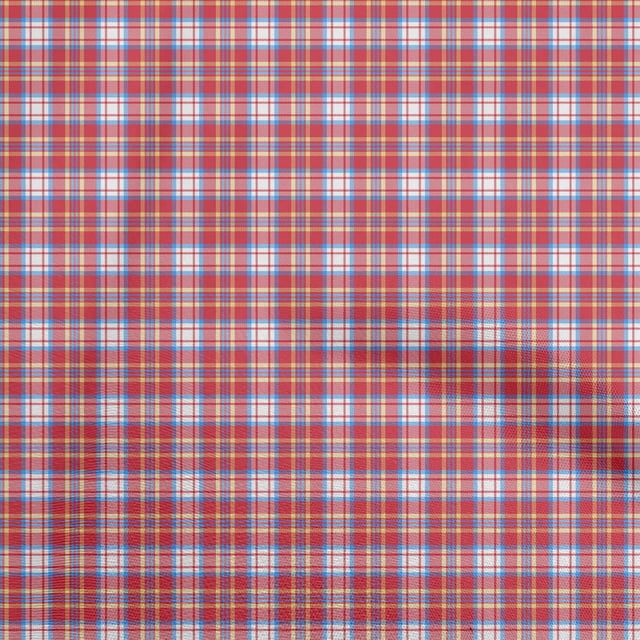 oneOone Rayon Red Fabric Check Diy Clothing Quilting Fabric Print Fabric By Yard 56 Inch Wide