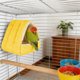 thumbnail image 5 of Hamaca cálida para loros | Cama colgante de algodón grueso y afelpado | Espacio de descanso invernal acogedor para loros medianos | Accesorio de jaula de tela suave | Amarillo, gris, verde y morado, 5 of 5