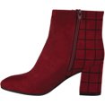 thumbnail image 3 of Women's Journee Collection Sarah Heeled Ankle Bootie Burgundy Manmade 12 M, 3 of 6