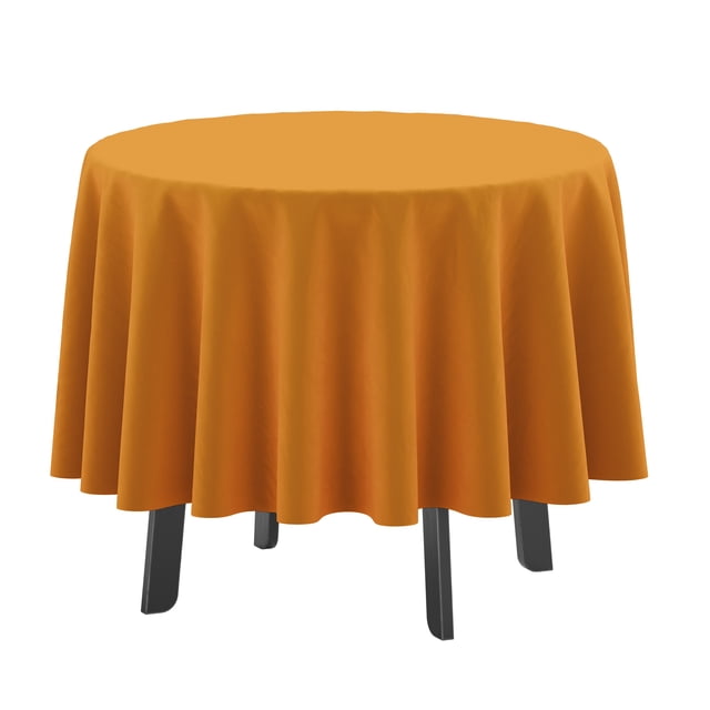 Vargottam Indoor/Outdoor Round Tablecloth 58 Inch Round Tablecloth Waterproof Patio Table Cloths, Spring/Summer Table Covers for Backyard Circular Table/BBQs/Picnic - Mustard Yellow