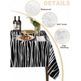 thumbnail image 2 of Black Striped Table Cloth, Waterproof Tablecloth for Rectangle Tables, Retro Wave Lines Texture Simple Reusable Washable Fabric Table Cover for Restaurant Kitchen Dining Tables 60"x102", 2 of 9