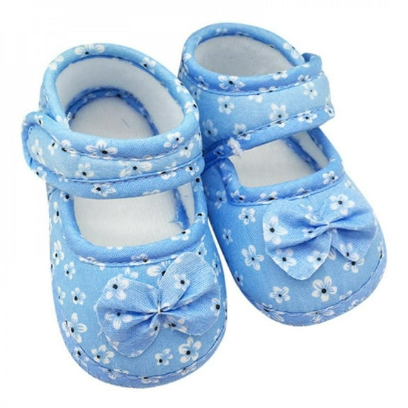 Xinhuaya Baby Kids Bowknot Soft Sole Prewalkers Dot Print Anti-Slip Crib Shoes First Walkers