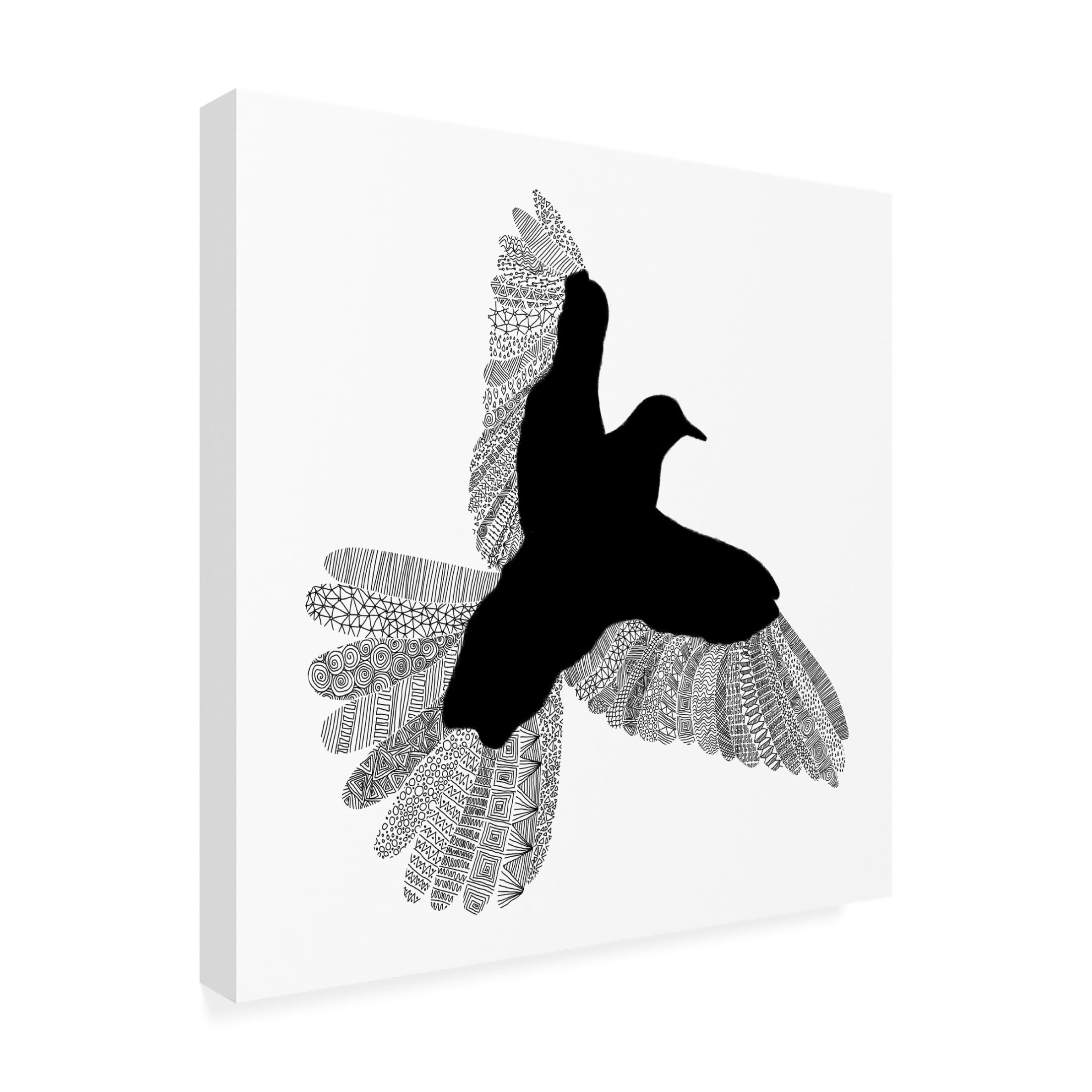 Trademark Fine Art Florent Bodart  Bird White Canvas Wall Art
