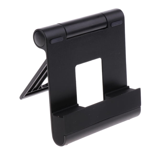 Soporte ajustable de aluminio para teléfono y tableta, soporte de escritorio sencillo Negro