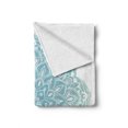 thumbnail image 2 of Blue Mandala Soft Flannel Fleece Throw Blanket, Hand-drawn Style Oriental Round Motif Ornament, Cozy Plush for Indoor and Outdoor Use, 60" x 80", Pale Blue Aqua, by Ambesonne, 2 of 6