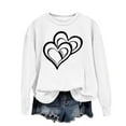 thumbnail image 2 of Brilliant Valentine Shirt Adult Womens Tops Plus Size Women Round Neck Long Sleeves Casual Sweatshirts Sweater Pullover Tunic Tops White S, 2 of 4