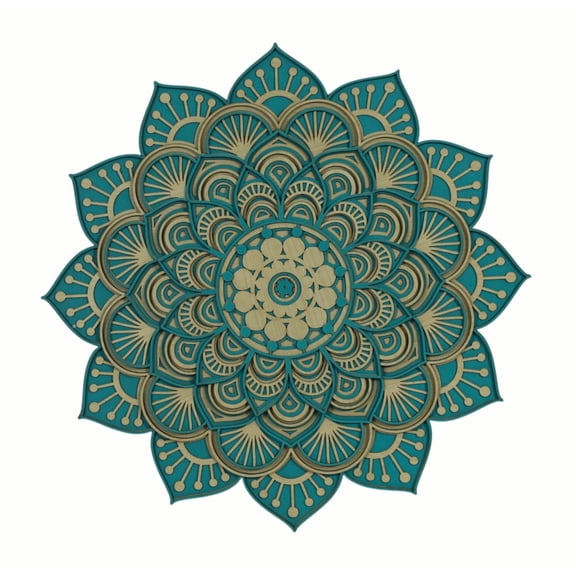 Swingarts Wooden Mandala, 18" x 18", Natural Wood, Handmade Wall Art