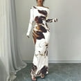 thumbnail image 5 of Levmjia Womens Dress Off Shoulder Print Bodycon Round Neck Sleeveless Polyester Casual Evening Party Beach Vacation Elegant Slim Fit, 5 of 7