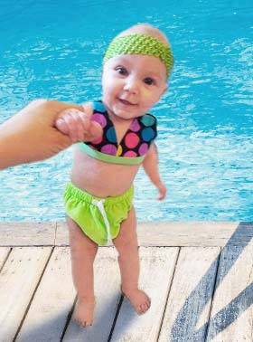 KaWaii Baby Unisex Infant Toddler Swim Diapers, Reusable Swimming Pants (Pack of 5 Green L 32-40 lbs)