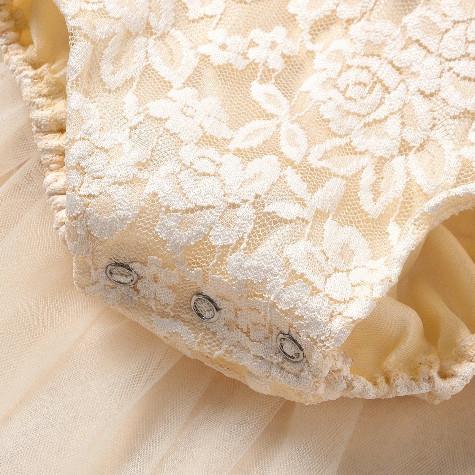 IBTOM CASTLE Baby Girl 1st Birthday Outfit Lace Tulle Romper Princess Tutu Dress Headband Shiny ONE Cake Smash Photo Shoot Clothes 12-18 Months Apricot