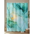 thumbnail image 4 of Teal Marble Standard Shower Curtain Set, Waterproof Shower Curtains for Bathroom, Abstract Art Modern Ink Painting Washable Fabric Cloth Bath Curtain for Bathtub Decoration with Hooks 72x72 Inches, 4 of 6