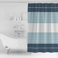 thumbnail image 4 of 60x72 Inch Shower Curtains for Bathroom Haze Blue Aqua Stripe Fabric Bath Curtain Decor Modern Art Horizontal Striped Waterproof Restroom Curtains Shower Set Accessories with 12 Hooks 60 Inch, 4 of 6