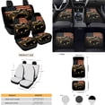 thumbnail image 4 of Yuyamidu 15 PCS Bear Car Seat Covers Full Set American Flag Car Floor Mats Steering Wheel Cover Seat Belt Covers Cup Coasters Handbrake Cover Set, 4th of July, 4 of 6
