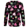 thumbnail image 4 of Qertyioot Chandail de la Saint-Valentin pour Femmes, Blouse à Manches Longues Imprimée Col Rond Tunique Décontractée, 4 of 5