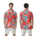 thumbnail image 4 of HAOYUNL Men's Hawaiian Shirt Short Sleeves Printed Casual Stylish Button Down Summer Beach Dress Shirts S-2XL, 4 of 9