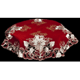 thumbnail image 3 of Christmas Candles, Bells and Poinsettia on Red Doily, Table Topper (34" Round), 3 of 4